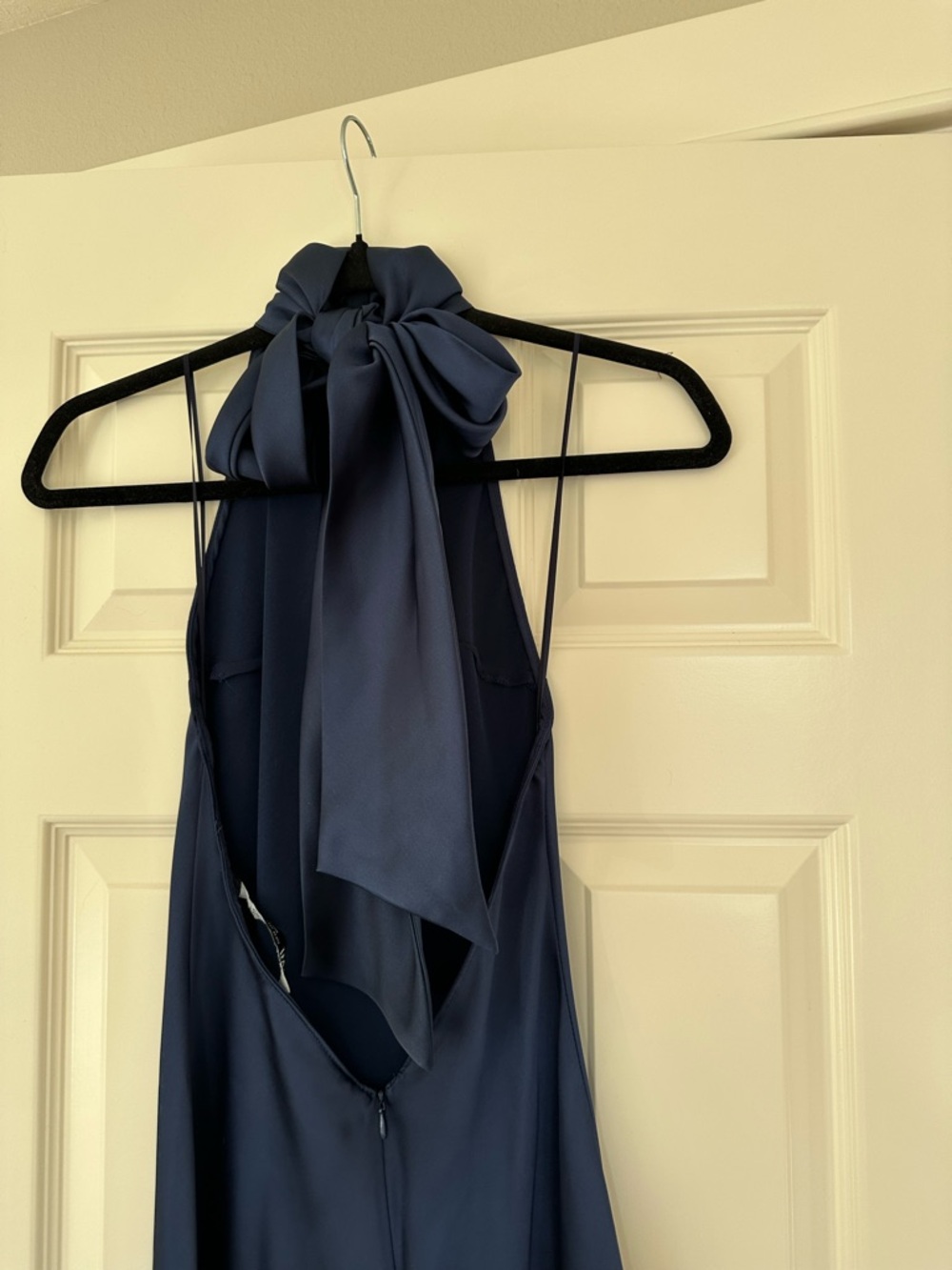 Zara Navy Halter SilkMaxi Dress - Picture 5 of 6
